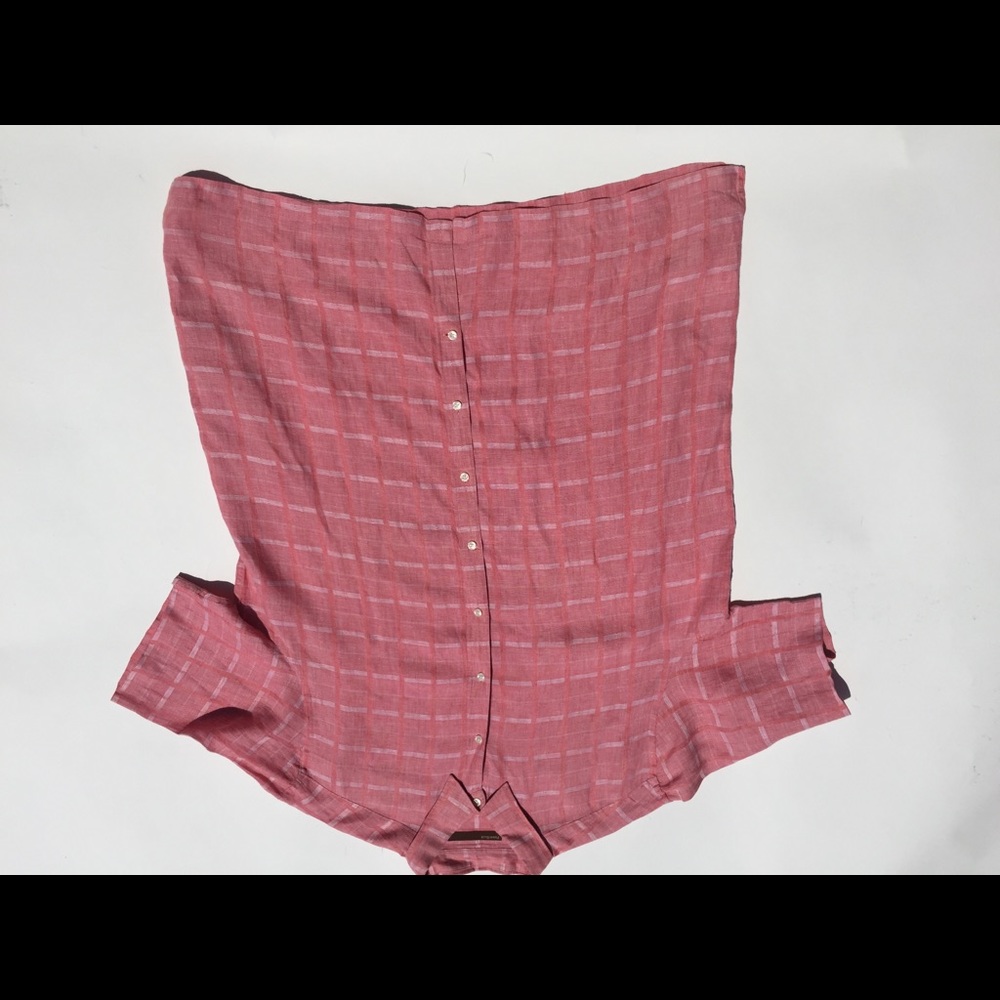 Perry Ellis Linen Blend Plaid Shirt 2XLT